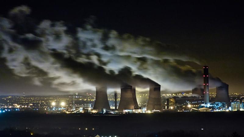 Power station at night