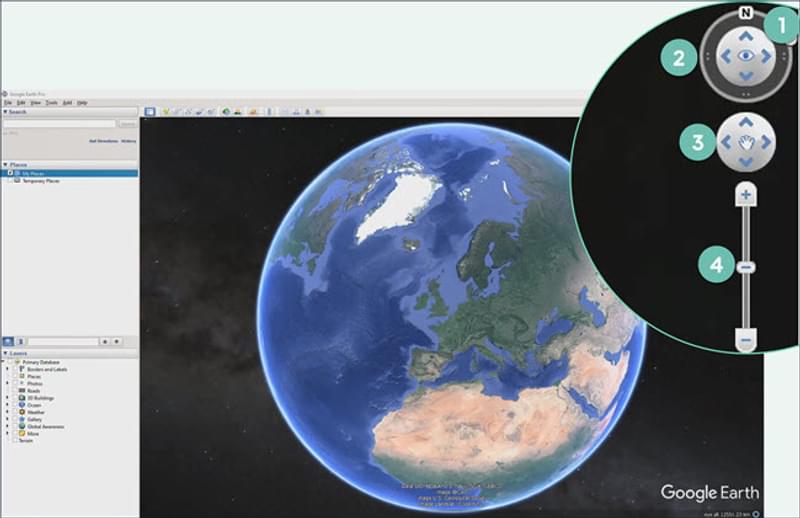 How do I navigate 3d on Google Earth?