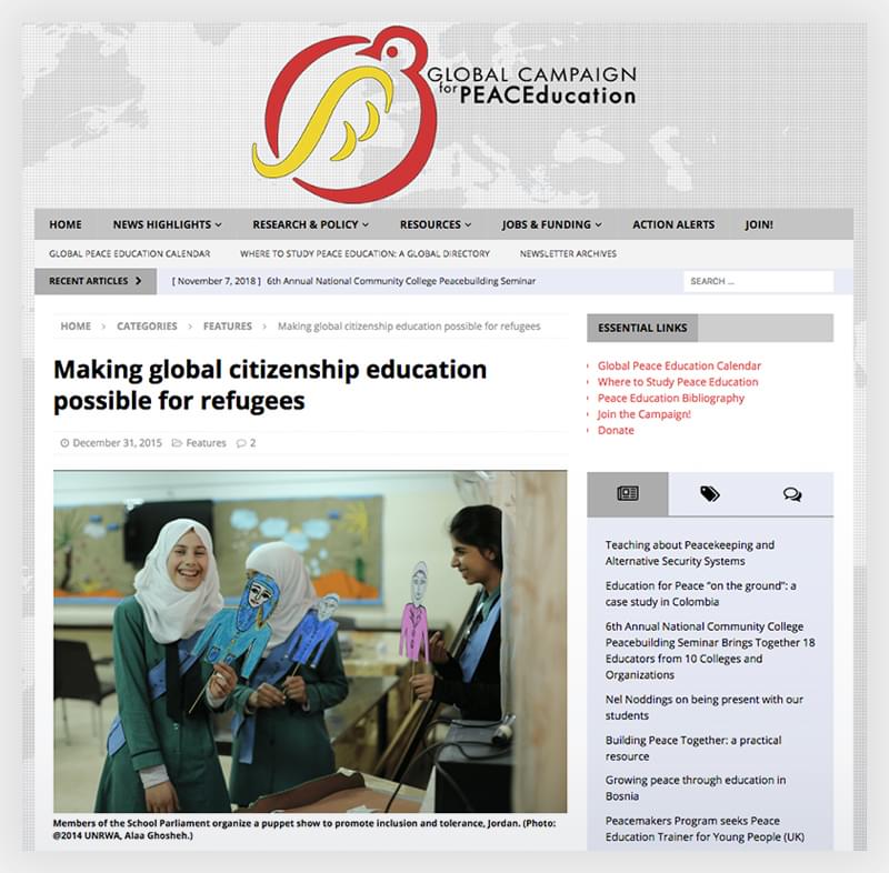 News 2015 Global Campaign For Peace Education Hero