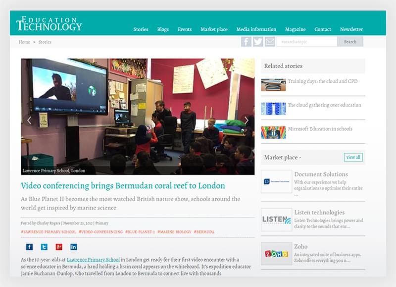 Video conferencing brings Bermudan coral reef to London