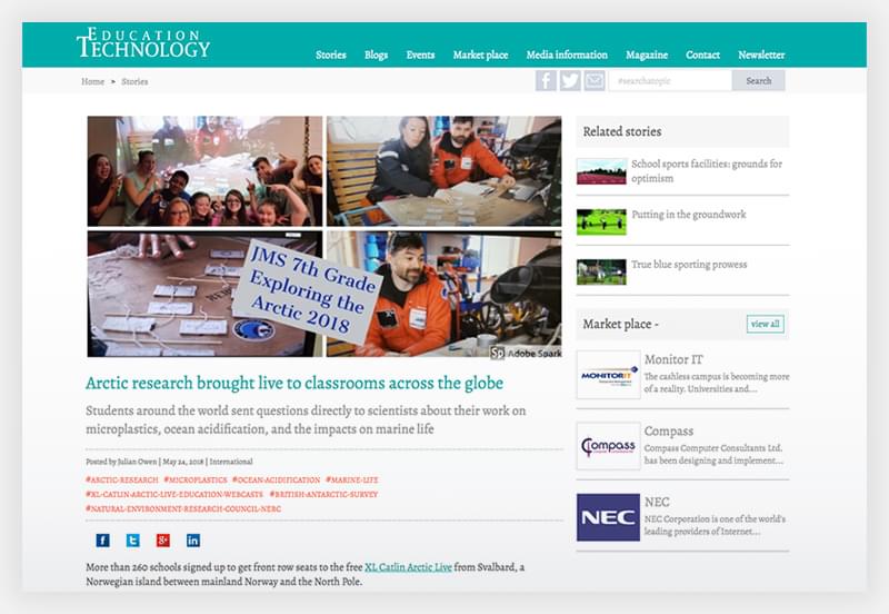 Arctic research brought live to classrooms across the globe